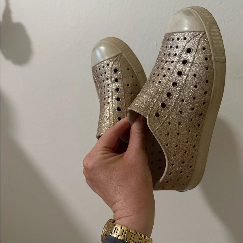 Native Shoes Kids Glitter Pink Slip-On Sneakers